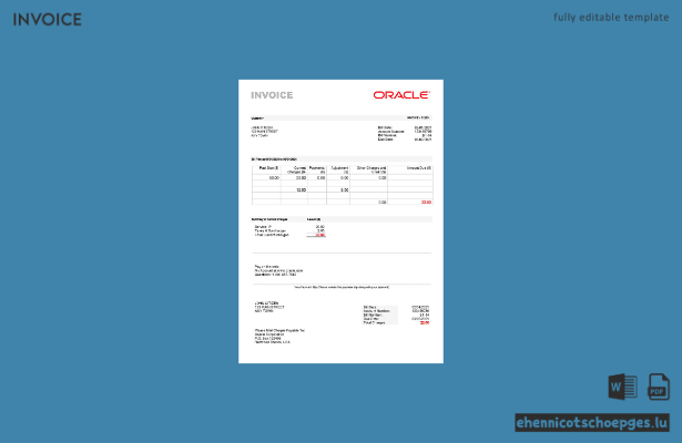 USA Oracle-Rechnungsbeispielvorschau